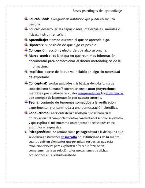 Bases Psicologicas Del Aprendizaje Pdf