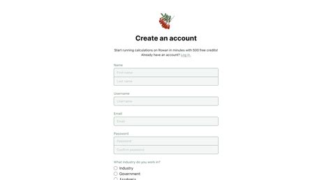 Create an Account | Rowan Documentation