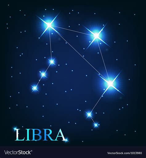 The libra zodiac sign of the beautiful bright Vector Image