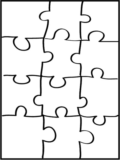 Puzzle Pieces Coloring Page Clipart Best