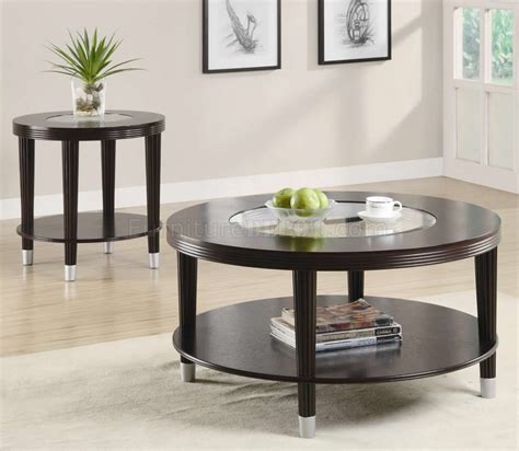 Cappuccino Finish Modern Coffee Table W Optional End Table