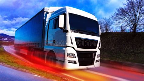 Truck On The Road Commercial Transport Stock Image Image Of Busy