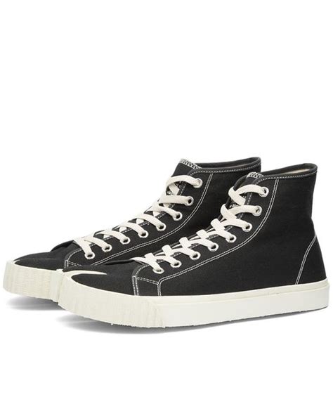 Maison Margiela Canvas Tabi High Top Sneakers In Black For Men Lyst