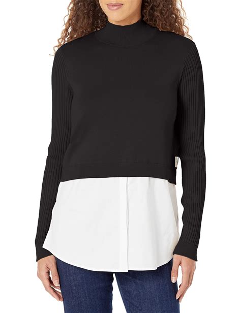 Calvin Klein Zip Front Asym Light Puff With Elastic Hem In Black Lyst