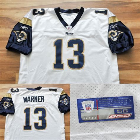 Kurt Warner St Louis Rams Reebok Jersey Authentic White Sewn Nfl Men