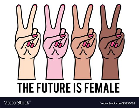 Female Hands With Peace Sign Girl Power Royalty Free Vector