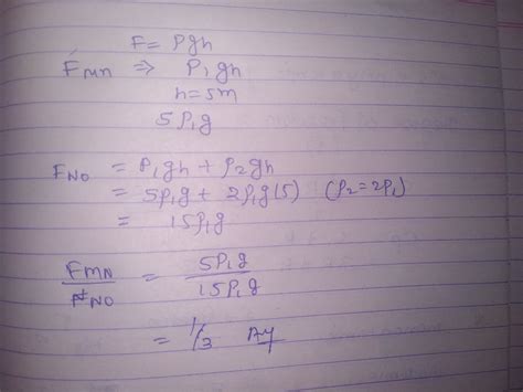 Two Liquids Of Densities And Are Filled Up Behind A