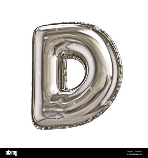 Silver Foil Balloon Font Letter D D Rendering Illustration Isolated On