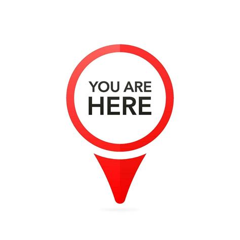 Red Pointer With You Are Here On White Background White Background