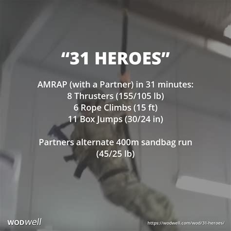 31 Heroes Workout Functional Fitness Wod Wodwell Wod Crossfit