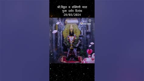 श्रीविठ्ठल व रुक्मिणी माता पुजा दर्शन Shree Vithal And Rukmini Mata