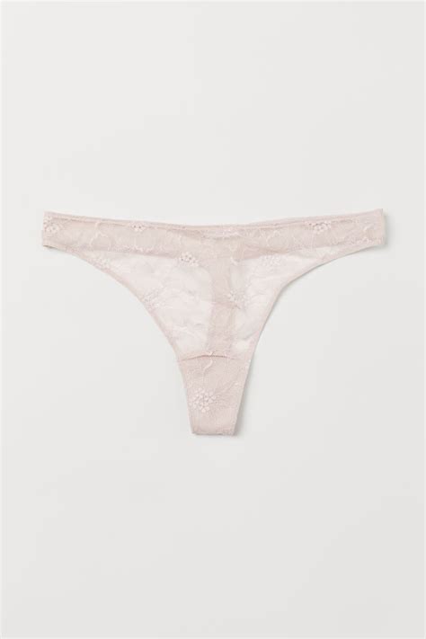 Lace Thong Briefs Powder Pink Ladies Handm Us