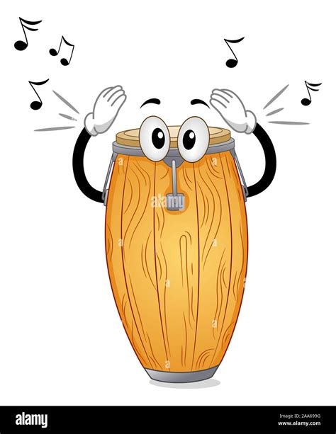 Illustration Of A Conga Drum Playing Music With Music Notes Stock Photo