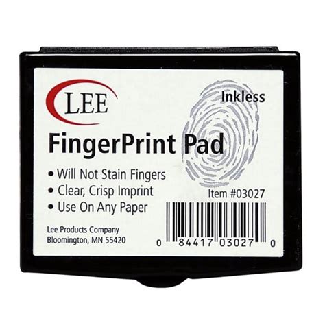 Lee Inkless Black Fingerprint Pad For Paper Applications Hd Supply