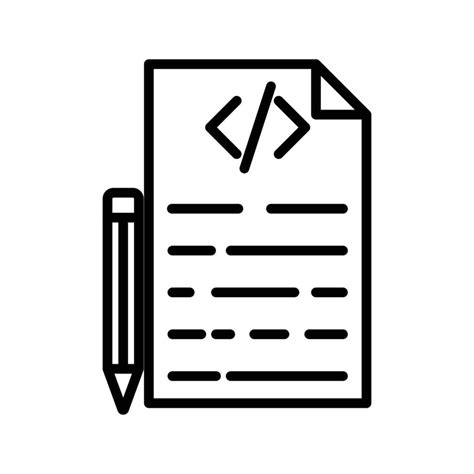 script icon black  white sign  vector art  vecteezy