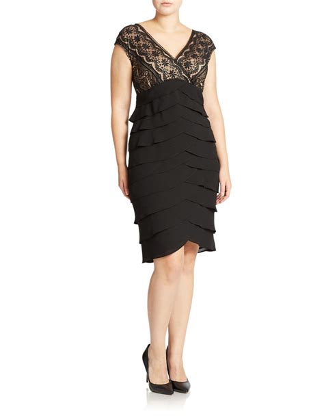 Adrianna Papell Plus Sleeveless Cocktail Dress In Black Lyst