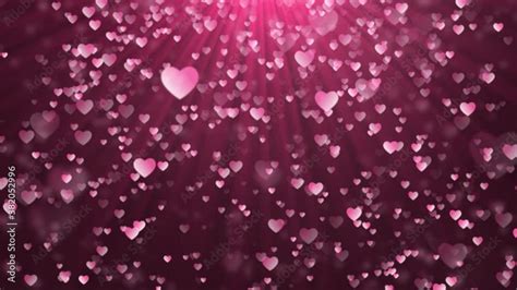 Vid O Stock Pink Heart Flying And Particle Flow Light Romantic Looped