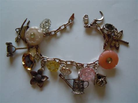 Garden Charm Bracelet Sterling Silver Flower Gardener Etsy Uk