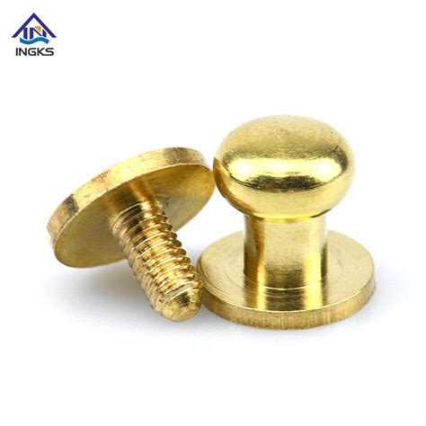 Brass Round Nipple Head Female Screw And Slotted Flat Head Male Screw