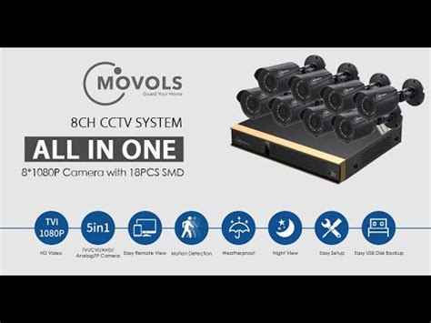Movols MO-KIT-1288G 8CH CCTV 1080p camera System. Movols MO-KIT-1288G ...
