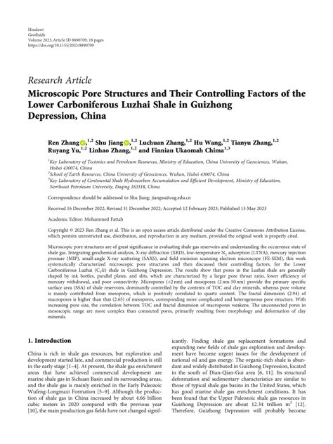 Pdf Microscopic Pore Structures And Their Controlling Factors Of The