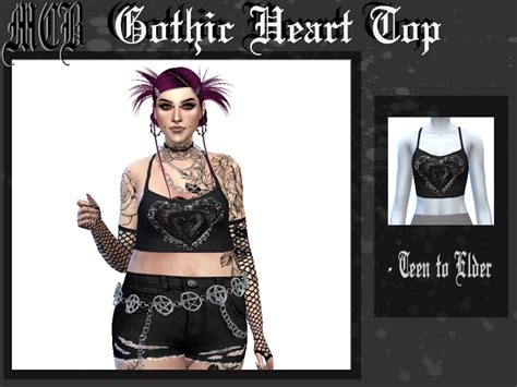 The Sims Resource Gothic Heart Top