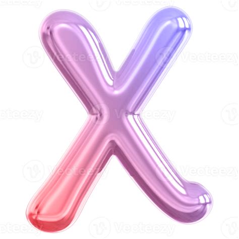 Gradient Bubble Letter X Font 3d Render 36305218 Png