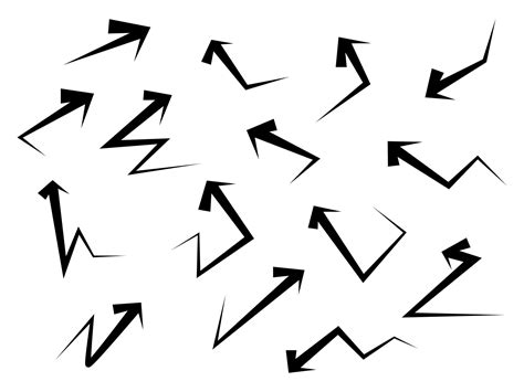 Hand Drawn Arrows Icons Set Arrow Icon With Various Directions Doodle