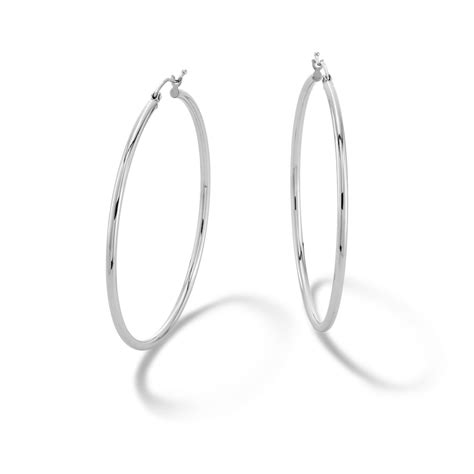 50mm Hoop Earrings In Sterling Silver Banter