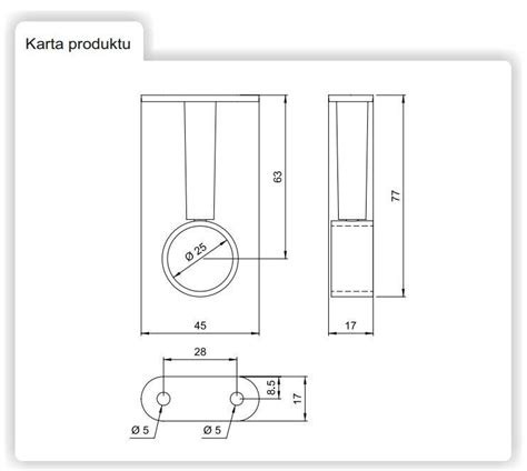 UCHWYT DYSTANSOWY KOŃCOWY PRZELOTOWY RUCHOMY CZARNY MAT R 50R CZ AMIX