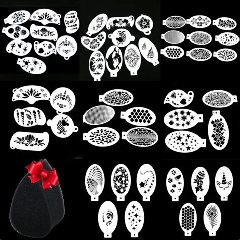 Reusable Face Paint Stencils For Body Art Painting Party Makeup Tattoos