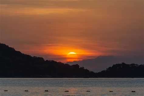 Beautiful Sunset At Patong Beach Phuket Thailand Stock Photo