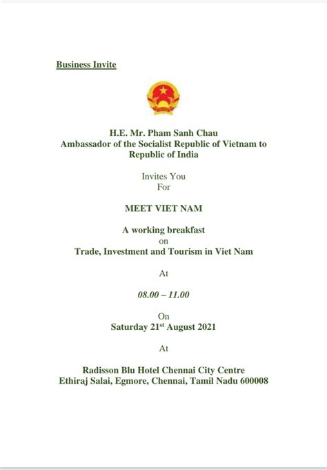 MEET VIETNAM IN CHENNAI - Vietnam Embassy in India