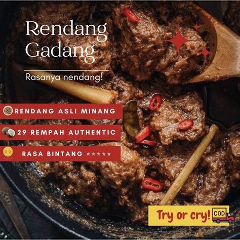 Jual Rendang Enak 300g Khas Asli Padang Minang Bumbu Hitam Daging Sapi