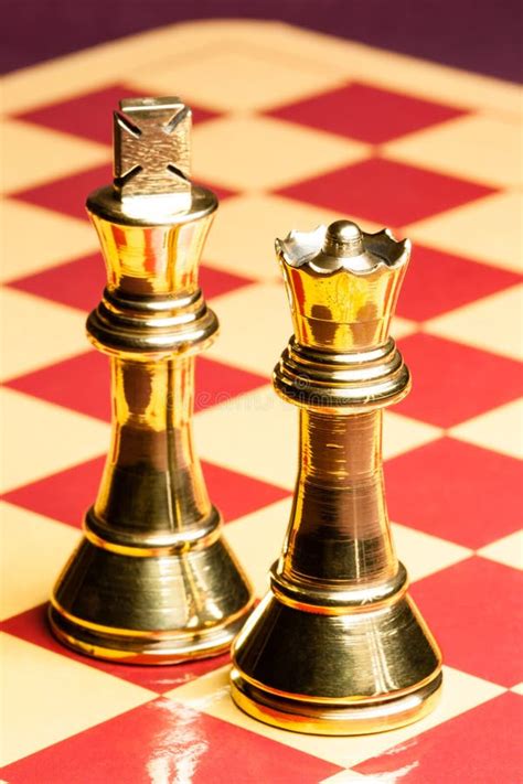 Brass Chess Queen And King Stock Image Image Of Brass 49492919