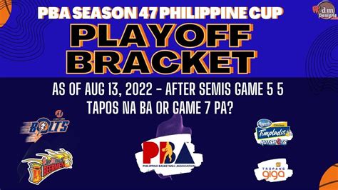 Pba Semifinals Game 6 Playoff Bracket And Game Schedule For Aug 14