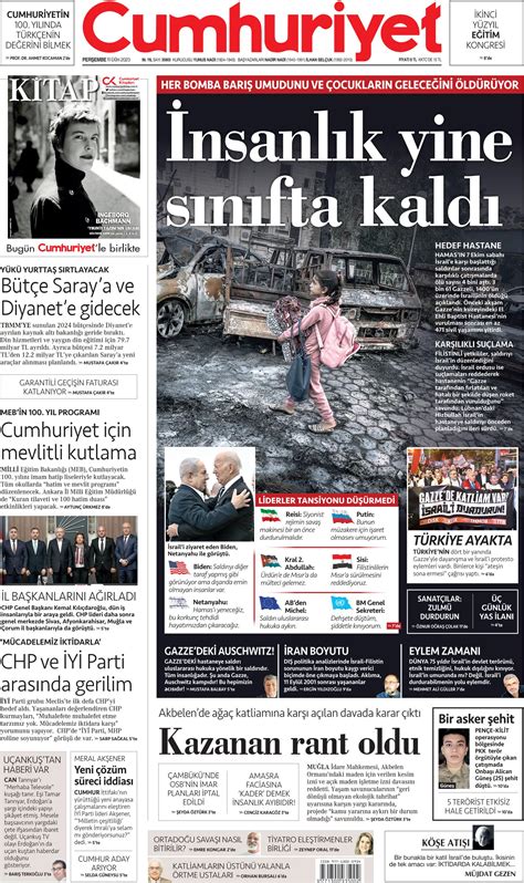 Cumhuriyet Gazetesi Ekim Per Embe G N Man Eti