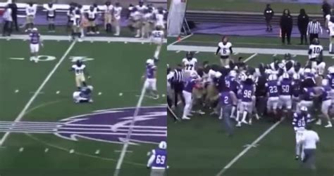 College Football Game Ends With A Wild Bench-Clearing Brawl After Blindside Hit - Daily Snark