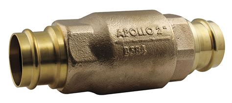 Apollo Check Valve In Single Inline Ball Cone Bronze Press X