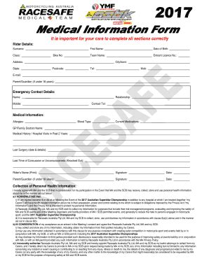 Fillable Online Rider Medical History Form ASBK Fax Email Print