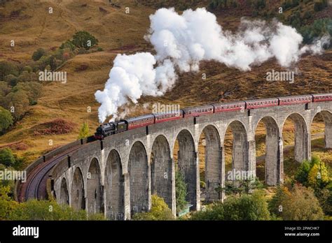 Glenfinnan Viaduct With Steam Locomotive Jacobite Harry Potter Train