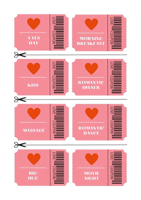 Two Pink Tickets With Red Hearts On Them And The Words Romantic Date