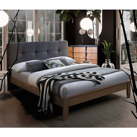 Ander Grey Wooden And Fabric Bed Frame Ft Double