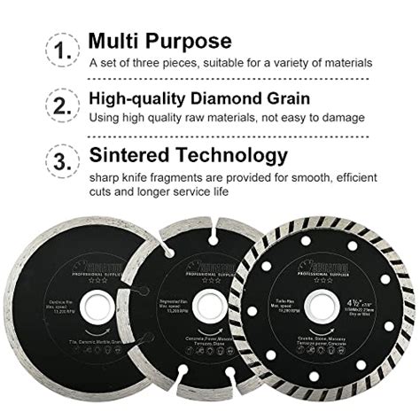 Snapklik SHDIATOOL 4 1 2 Inch Diamond Saw Blades Cutting Discs