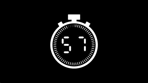 60 second countdown timer animation from 60 to 0 seconds. Modern white ...