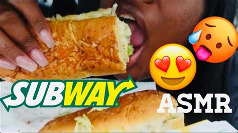 Subway Chicken Teriyaki Footlong Asmr Mukbang Youtube