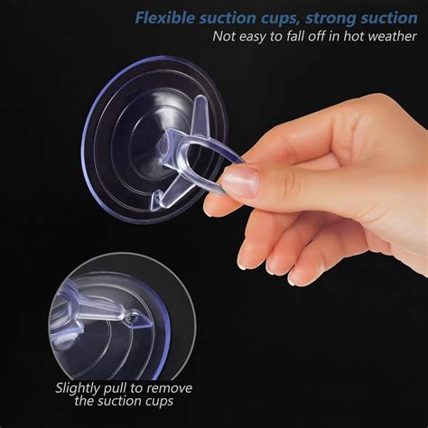 12Pcs 45Mm Clear Plastic Suction Cups With Loops For Glass Windows