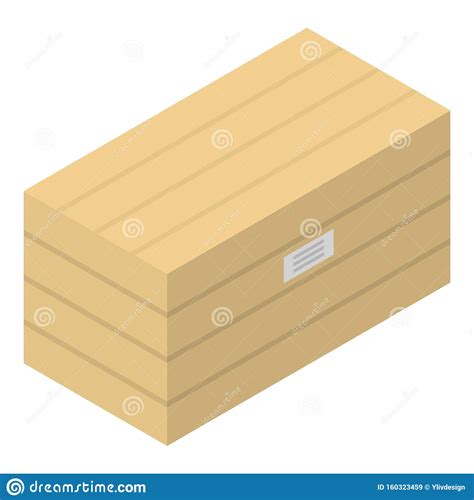 Wood Box Icon Isometric Style Stock Vector Illustration Of Object