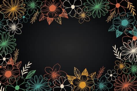 Flores Dibujadas A Mano En Pizarra Vector Gratis