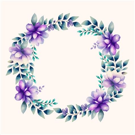 Vector Feliz Ano Novo Fundo Aquarela Roxo Floral Vetor Premium